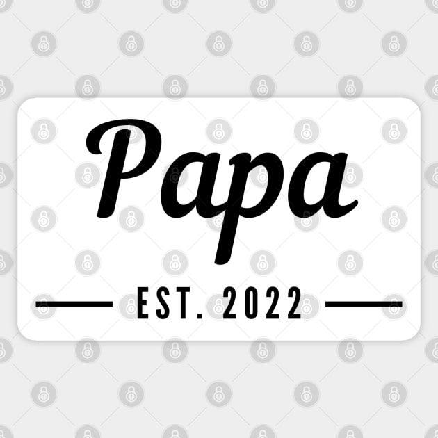 Papa EST. 2022. Simple Typography Design For The New Dad Or Dad To Be. Sticker by That Cheeky Tee